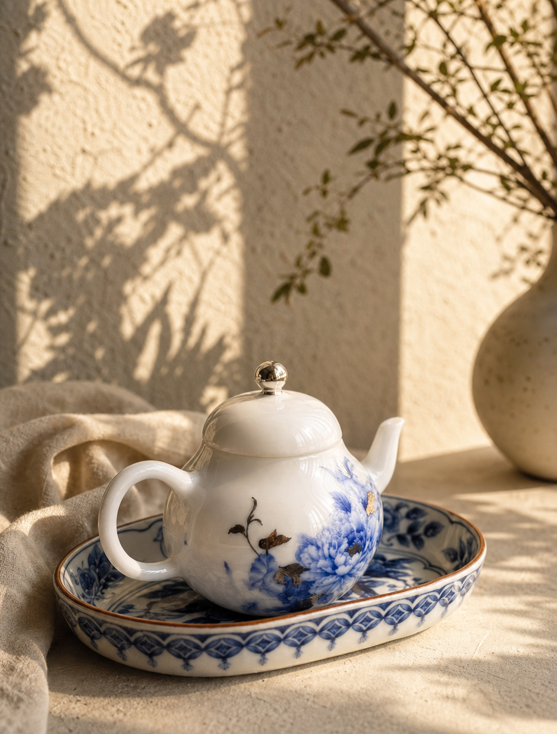 Peony Ice Jade Porcelain Kungfu Tea Set
