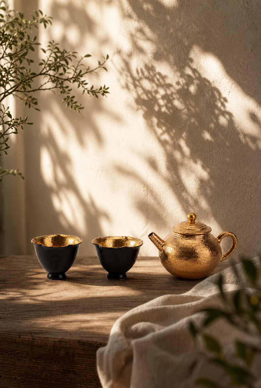 24K Gold-Black Kungfu Tea Cup