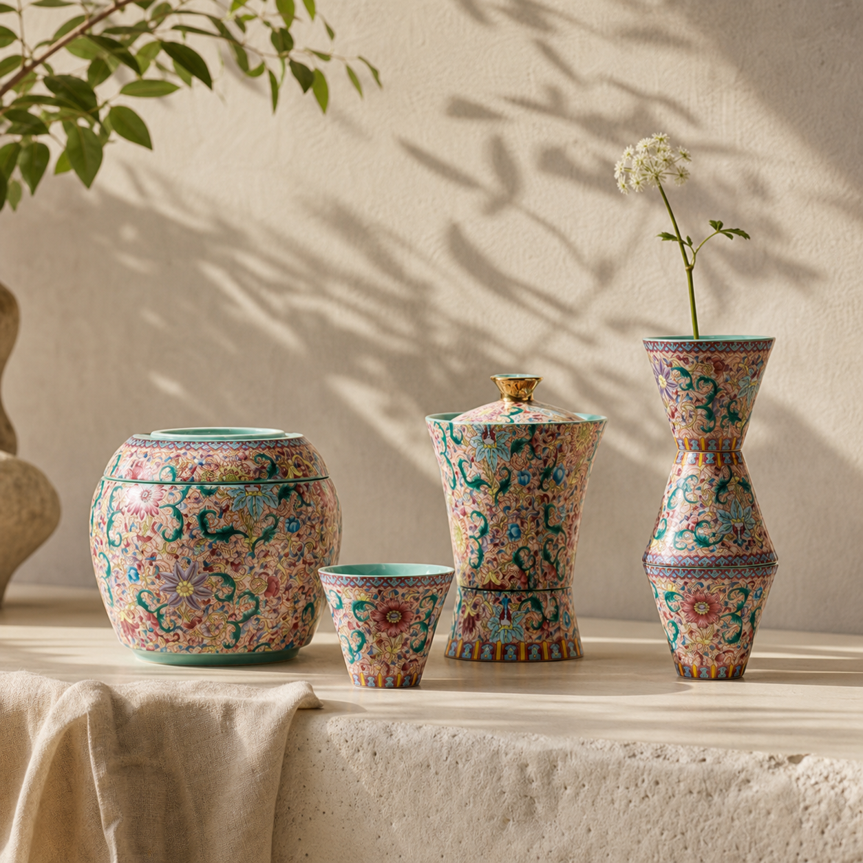 Beauty Vase Kungfu Tea Set