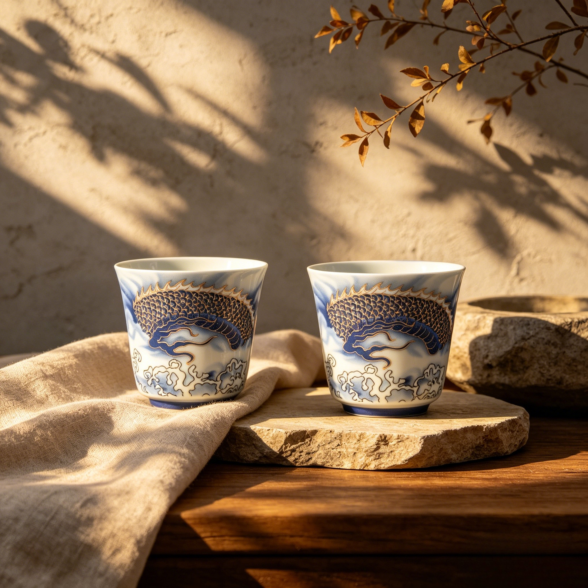 Azure Dragon — Handcrafted Portable Kungfu Tea Set