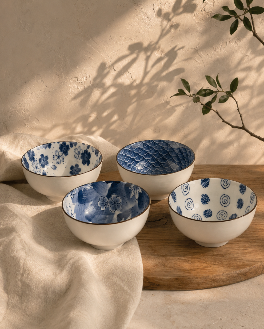 Japandi Ceramic Rice Bowl Set