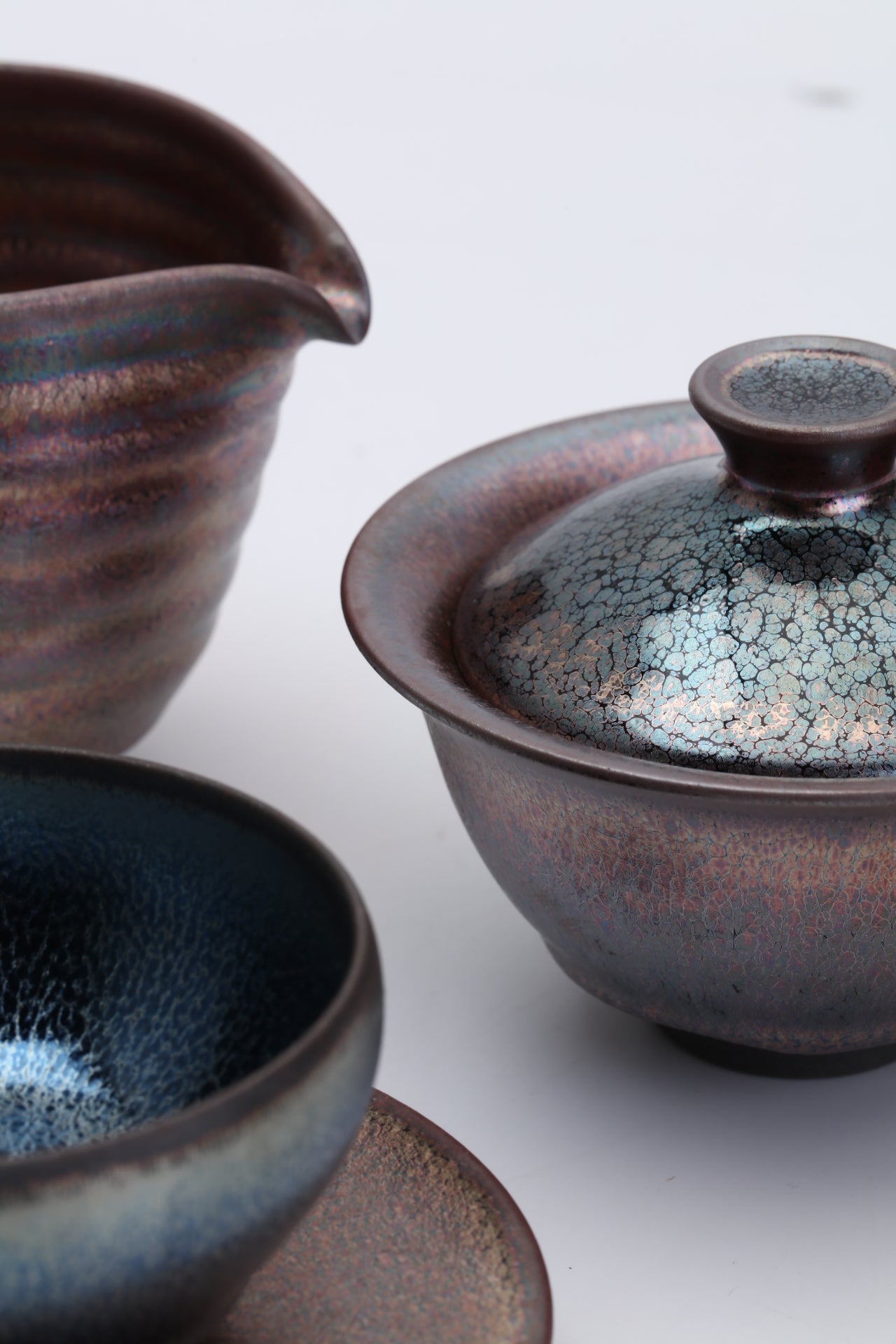 Iridescent Tenmoku Glaze Jianware Set