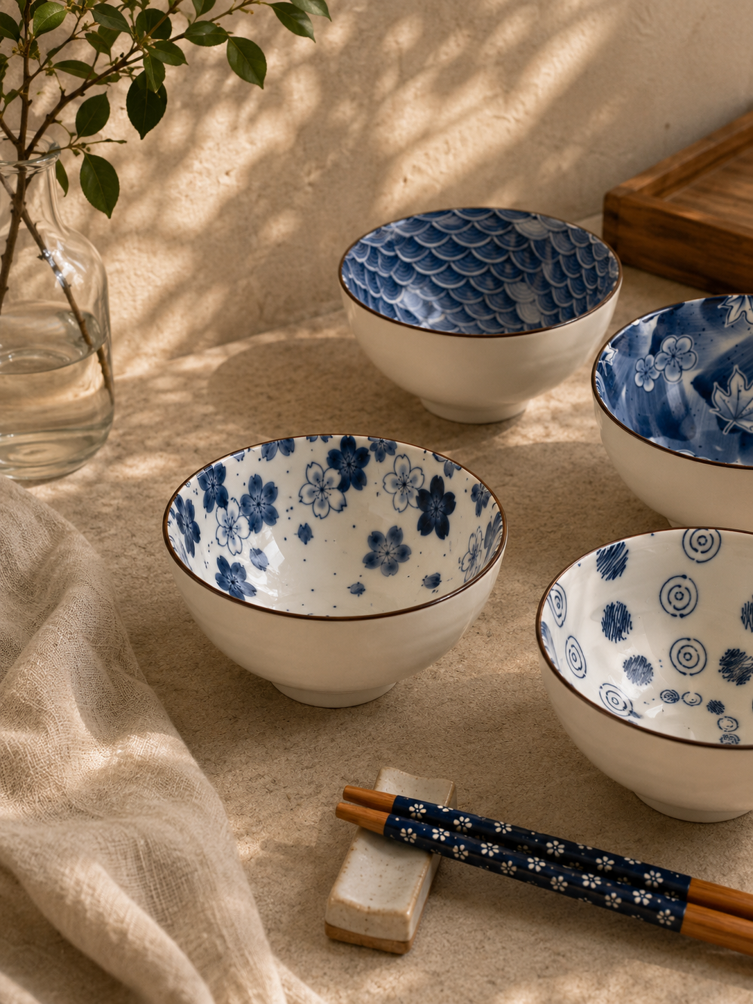 Japandi Ceramic Rice Bowl Set