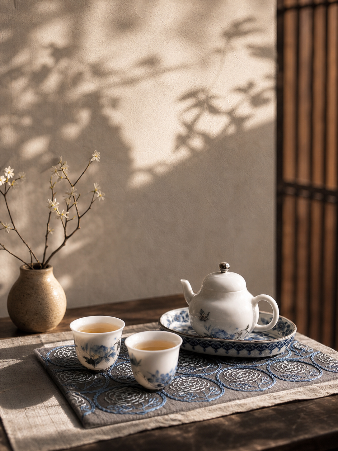 Peony Ice Jade Porcelain Kungfu Tea Set