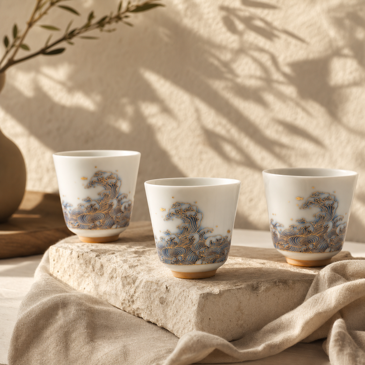 Celestial Ascent: Dragon’s Gate — Handcrafted Mutton-Jade Porcelain Kungfu Tea Set