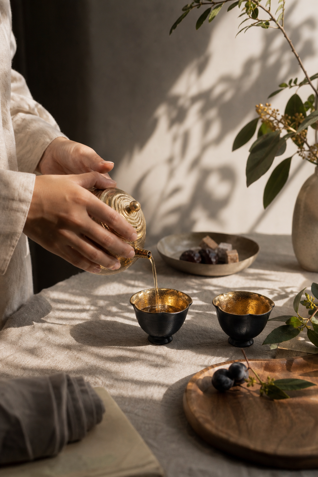 24K Gold-Black Kungfu Tea Cup