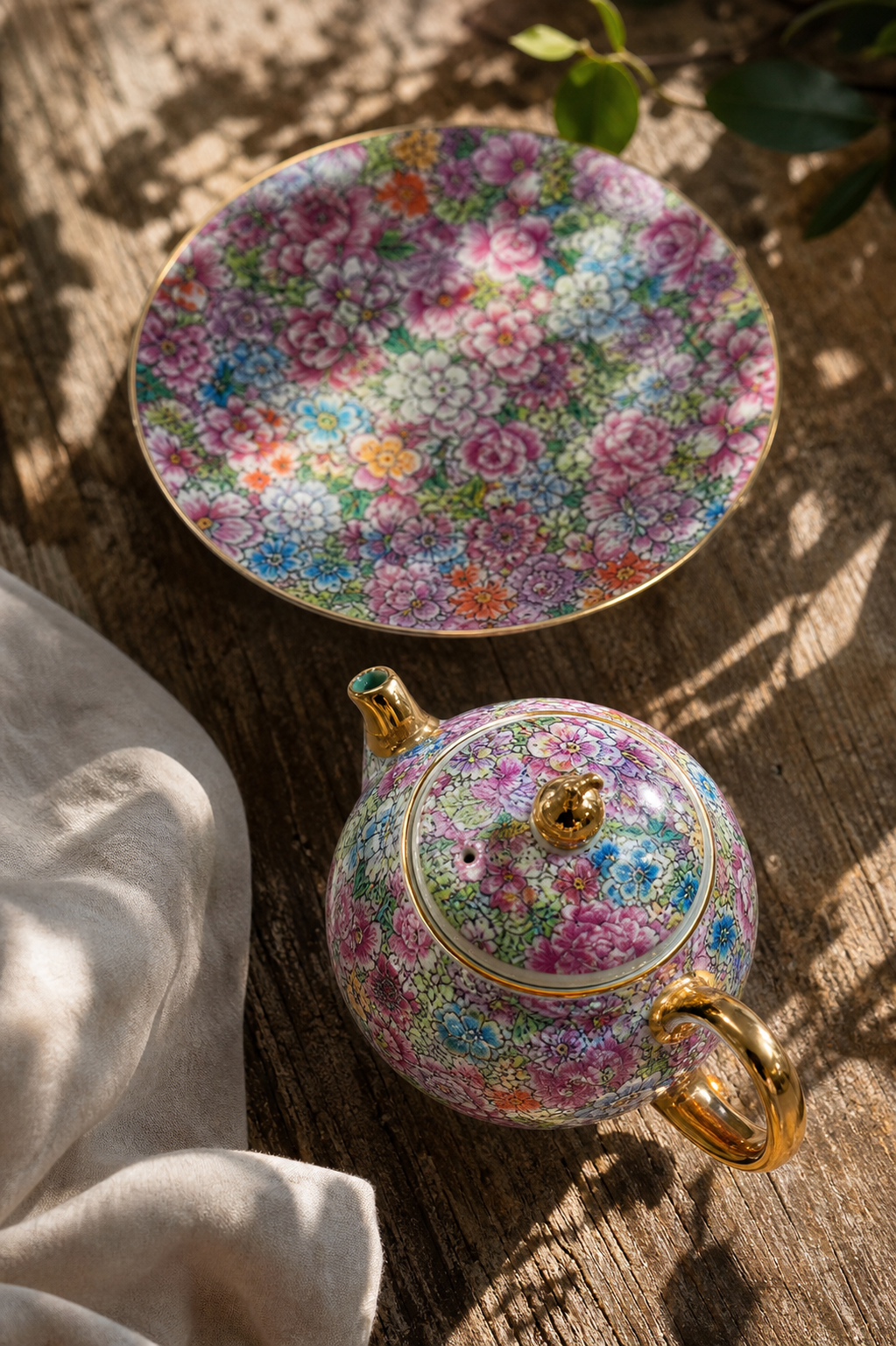 Imperial Falangcai Teapot with Saucer
