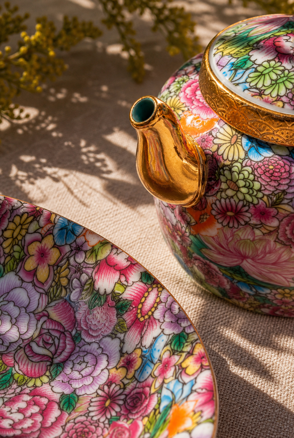 Imperial Falangcai Teapot with Saucer