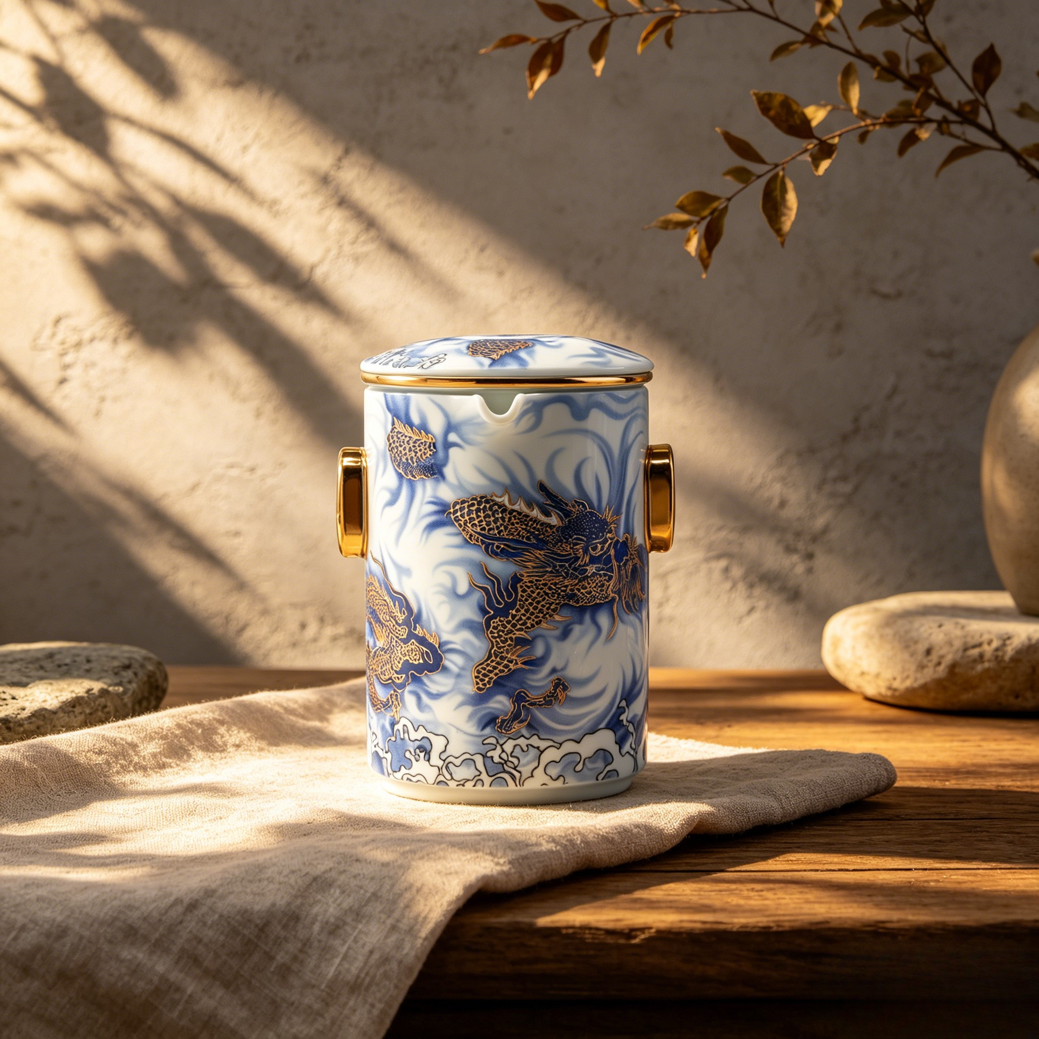 Azure Dragon — Handcrafted Portable Kungfu Tea Set