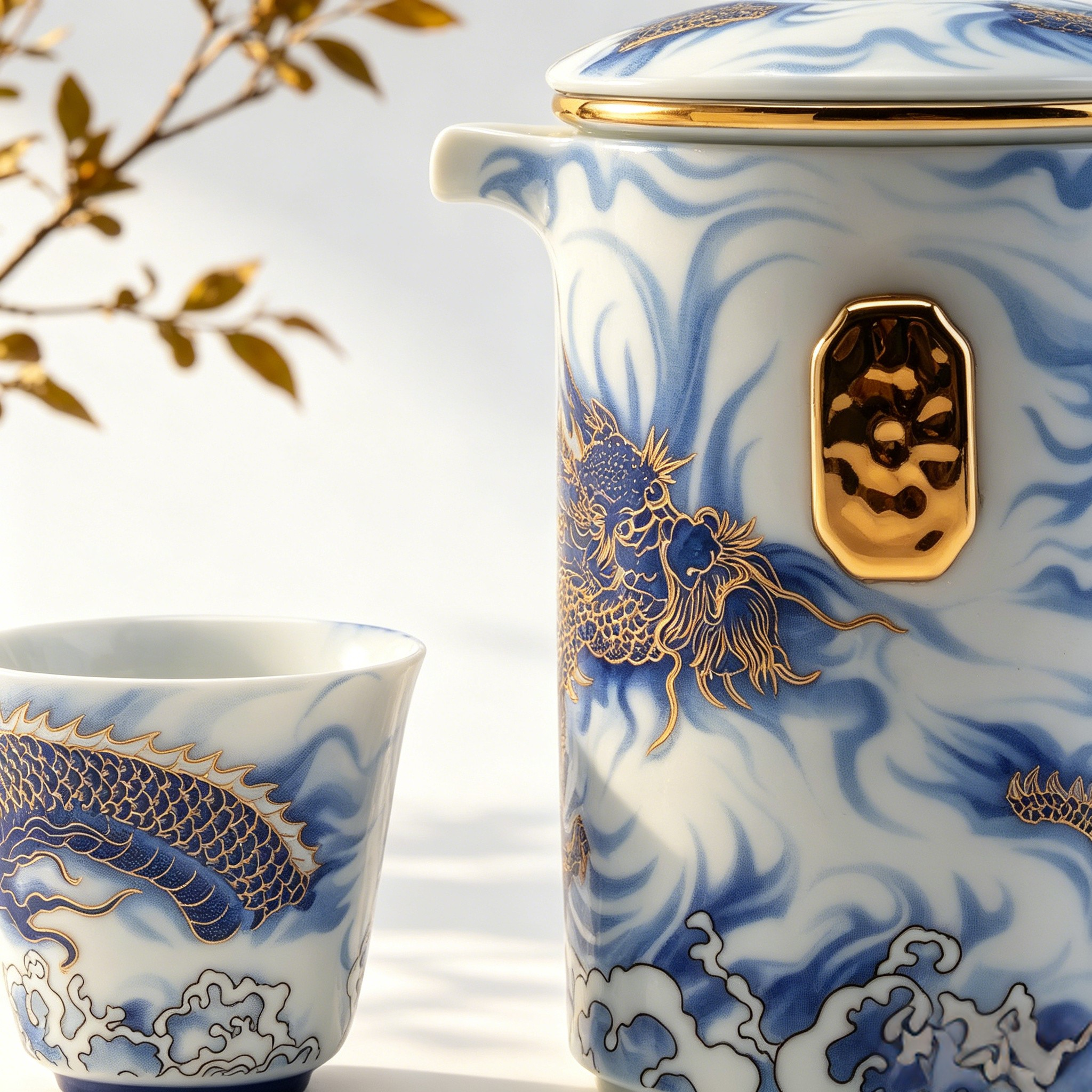 Azure Dragon — Handcrafted Portable Kungfu Tea Set