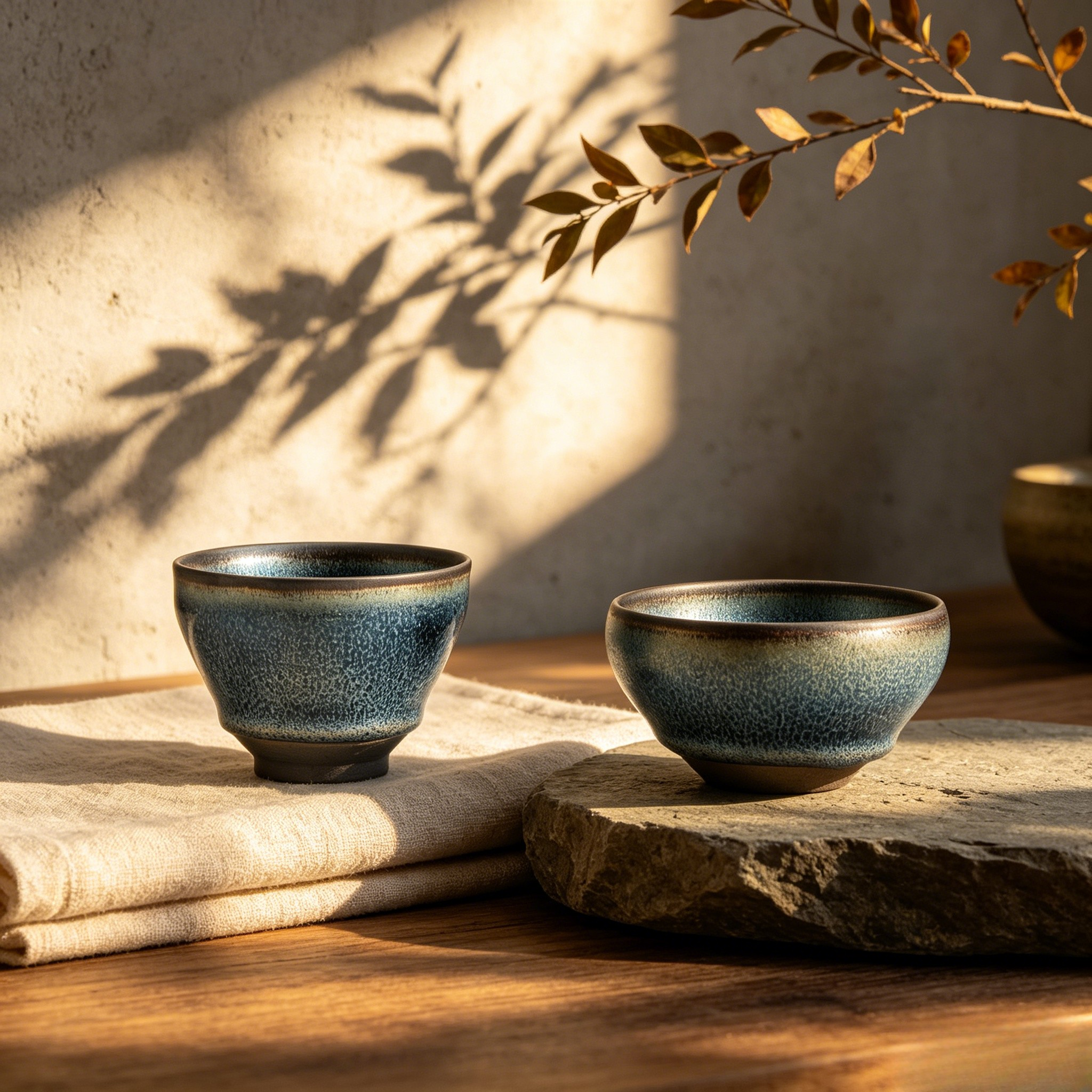 Iridescent Tenmoku Glaze Jianware Set