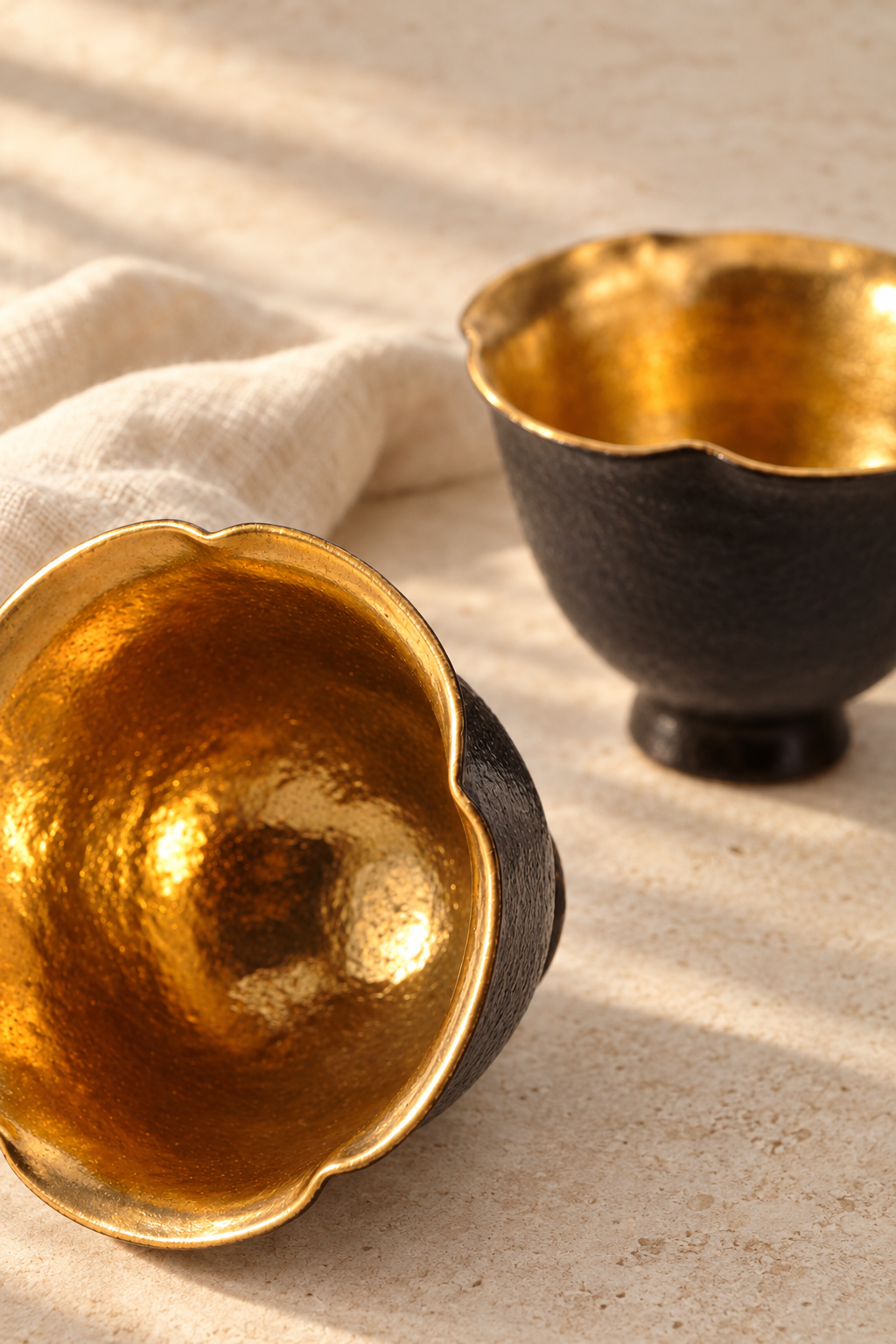 24K Gold-Schwarz Kung-Fu-Teetasse